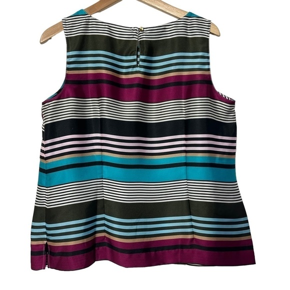 🌸 2/$25 NWT Talbots Black Blue Stripe Silky Tank - Picture 4 of 8